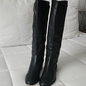 Coach Black Over the Knee Leather Boots